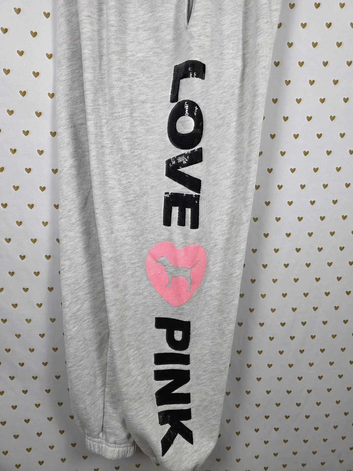 Victorias Secret PINK Campus Originals Bling Sequined Sweats Sweatpants  Medium