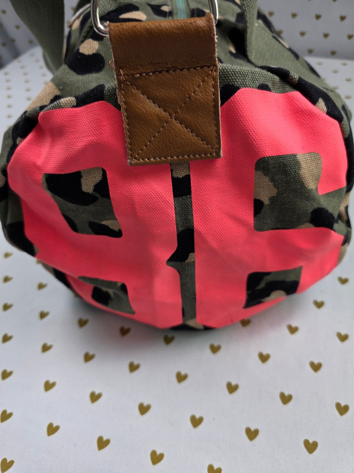 Victoria's Secret PINK Leopard Cheetah LOVE PINK Canvas Duffle Weekender Bag
