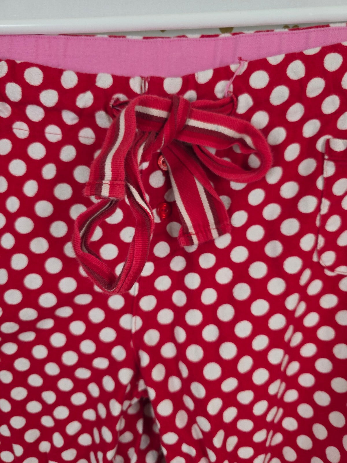Victorias Secret Pink Red Polka Dot Logo Butt Medium Sleep Pants Pajama PJ