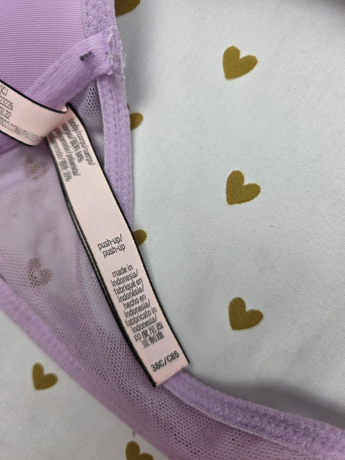 Victorias Secret Purple Front Close Racerback Bra Push Up 38C