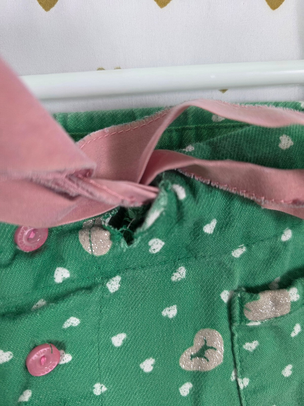 Vintage PINK Victoria's Secret Heart Print Lounge Sleep Pants Green Pink Logo XS