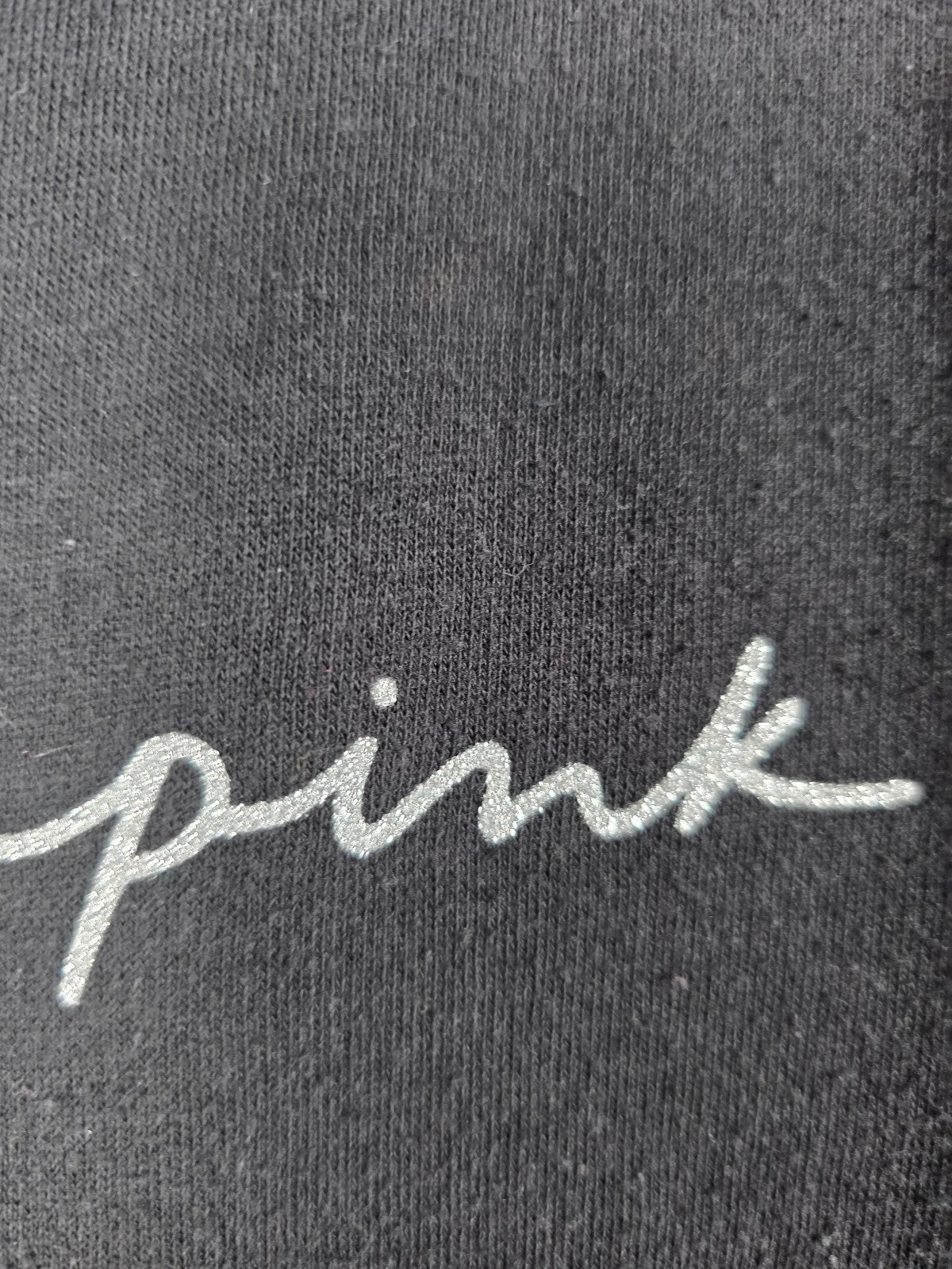 Victorias Secret Pink BLING studded Logo Full Zip Hoodie Jacket LARGE