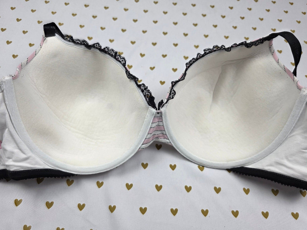 Victorias Secret Striped Iconic 40D Cotton Perfect Coverage Bra