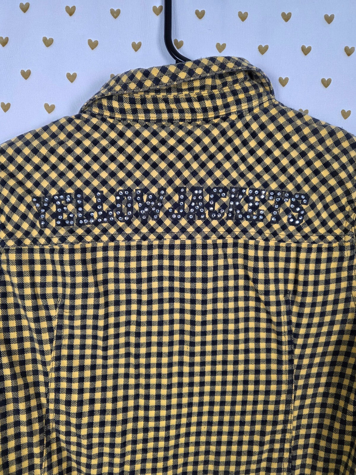Victoria's Secret PINK Collegiate Yellow Jackets Gingham Bling Dress S