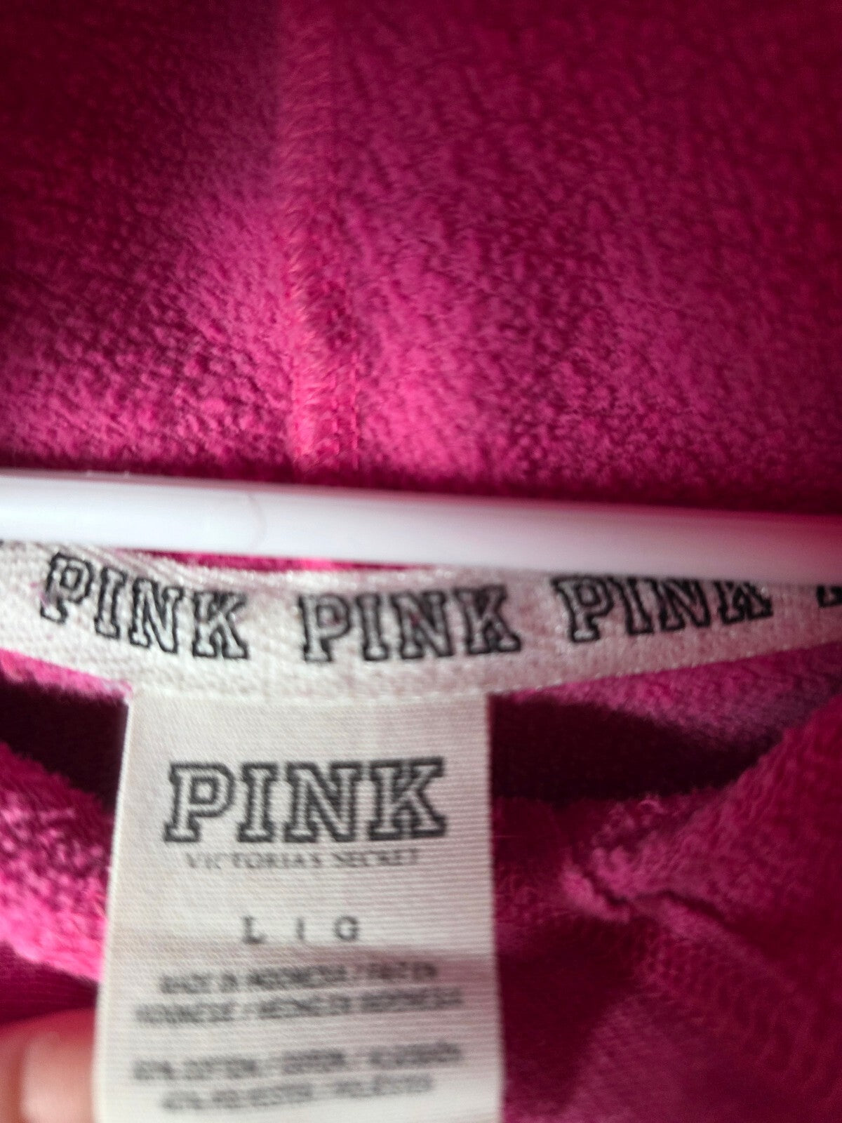 Victorias Secret Pink Pullover Hoodie Sweater Logo Cheetah leopard Large Oversiz