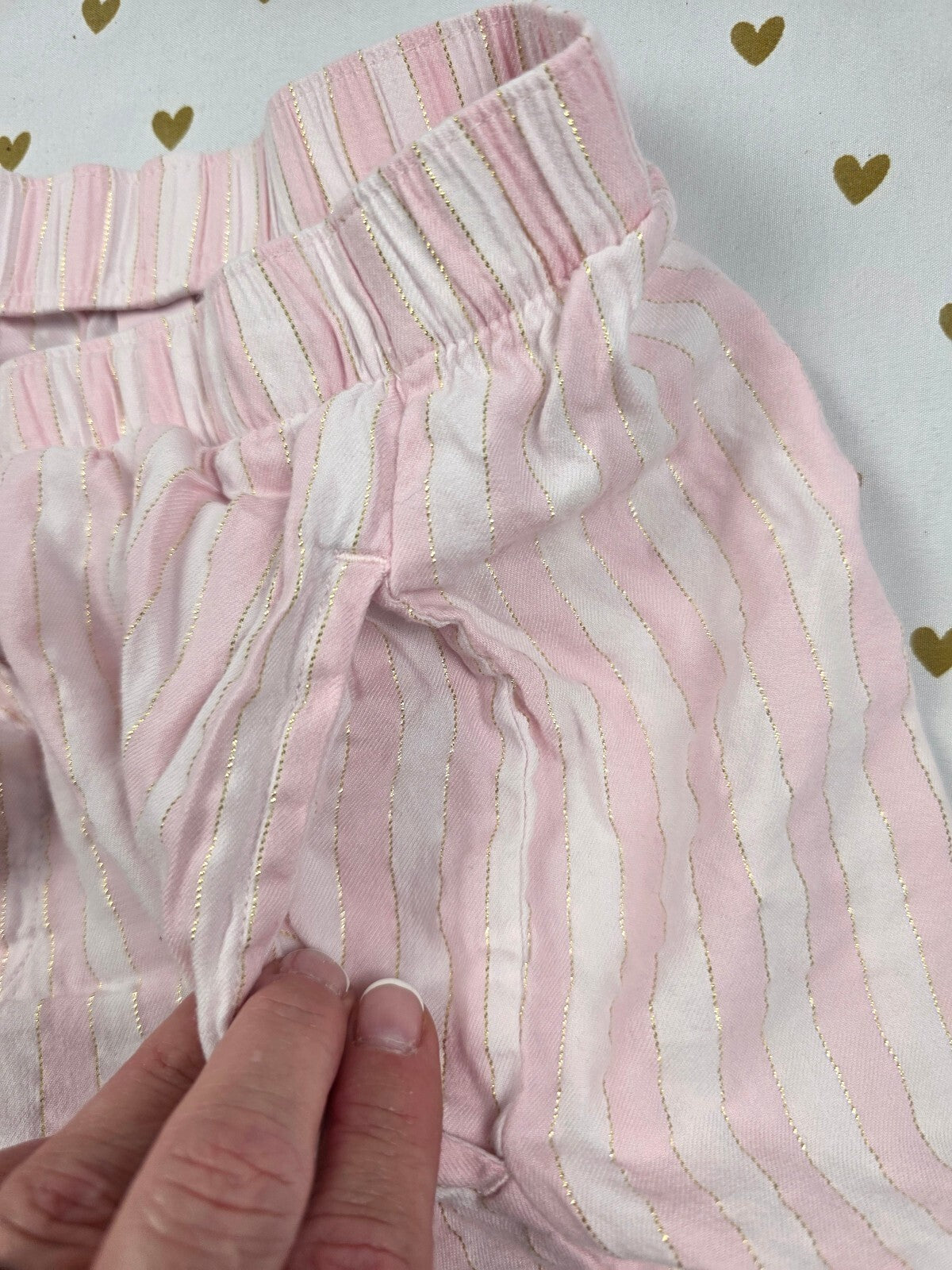 Victorias Secret Pink Stripe Bling Small Sleep Shorts Boxers Pajama Bottoms