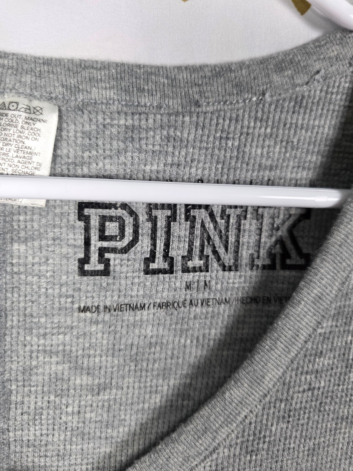 Victoria's Secret PINK Long Jane Thermal M Fair Isle Drop Seat Pajamas