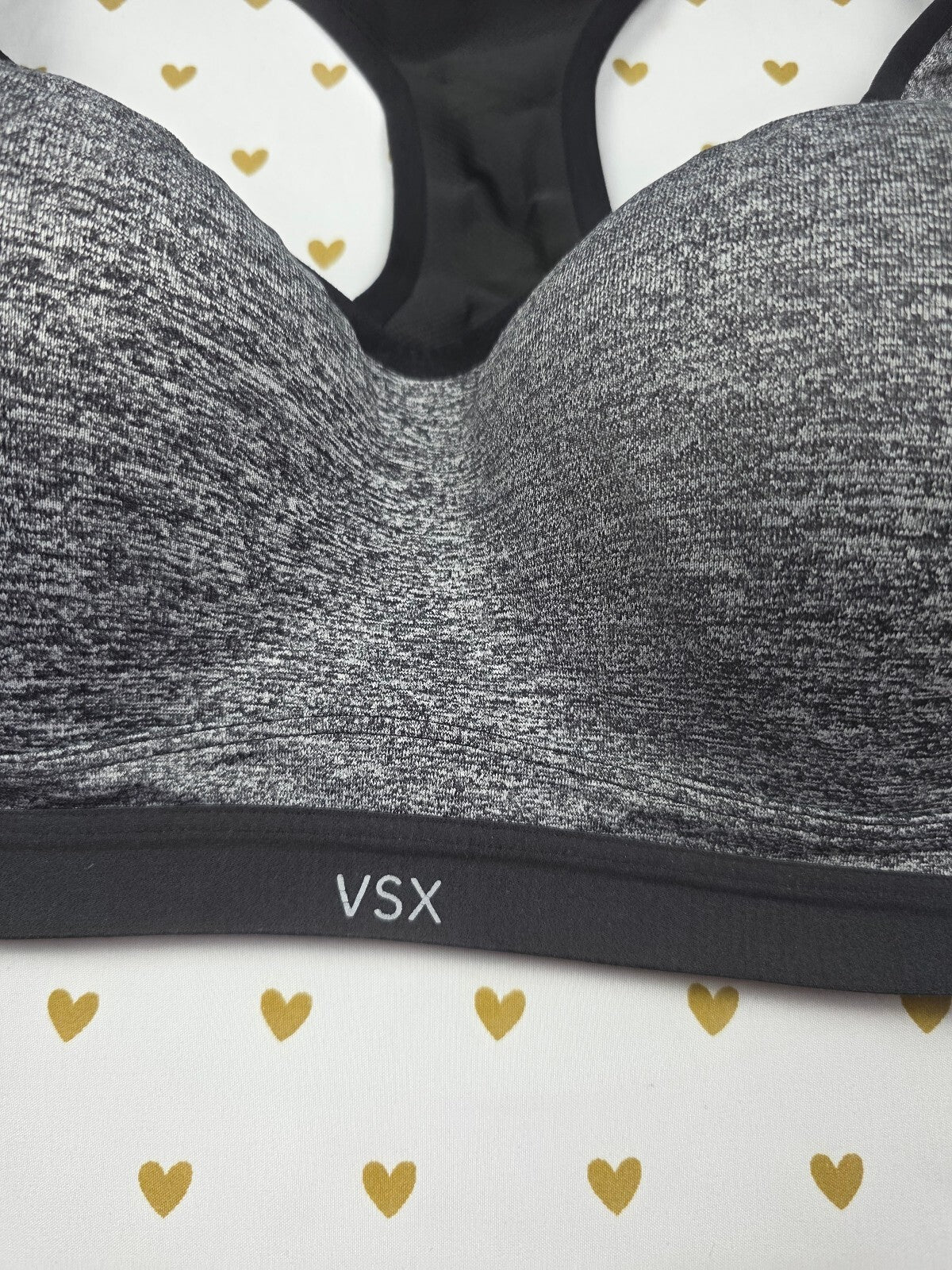Victorias Secret Grey Sports Bra Tank Top Exercise Support VSX 34DD