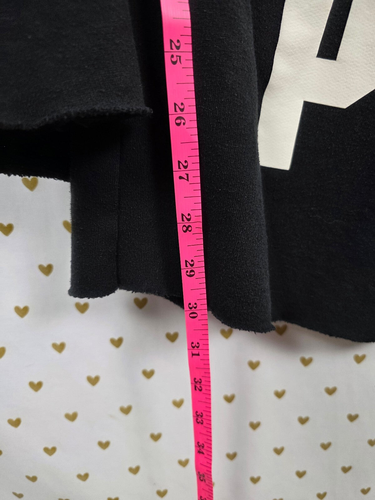 Victorias Secret PINK Black Love Boyfriend Diaper Butt Sweats Flare LARGE