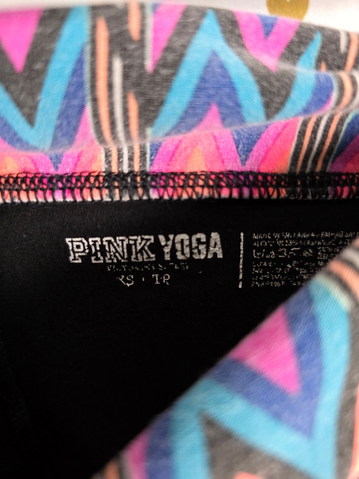 Victorias Secret PINK Chevron Foldover Yoga Pants Ankle Skinny XS Vintage y2k