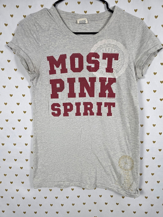 Victorias Secret PINK Vintage MOST SPIRIT Tee shirt Grey Y2k Medium