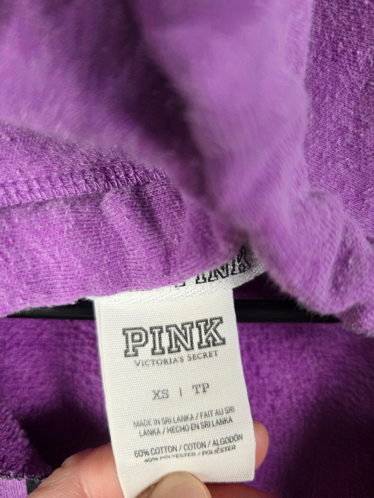 Victorias Secret Pink Pullover Oversized Long Purple Logo Hoodie Sweater XS