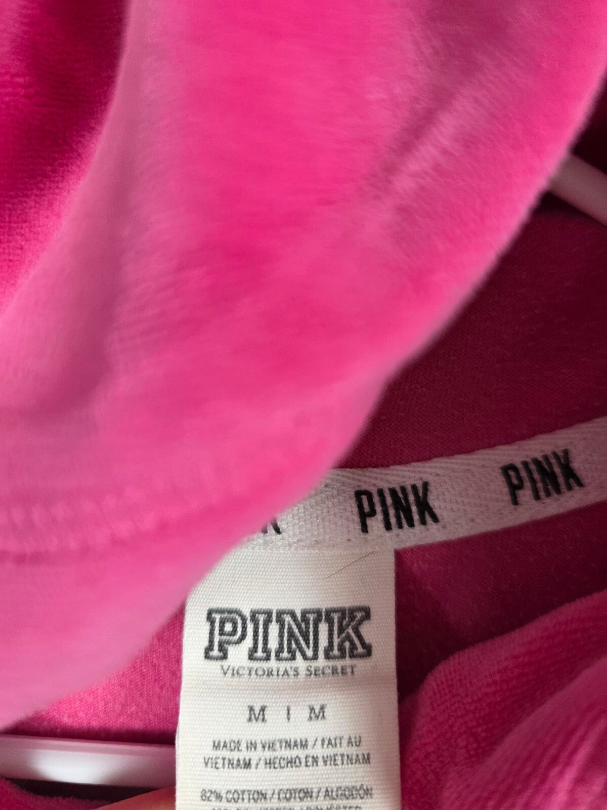 Victoria's Secret PINK Velour Bling Sequin Hoodie Jogger Set Pink S M Y2K
