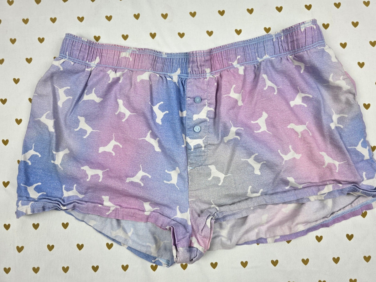Victorias Secret PINK Gradient DOGS SMALL Sleep Shorts Boxers Pajama Bottoms