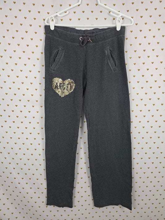 Victorias Secret Bling ANGEL Heart Gold Sequined Sweats Flare XS