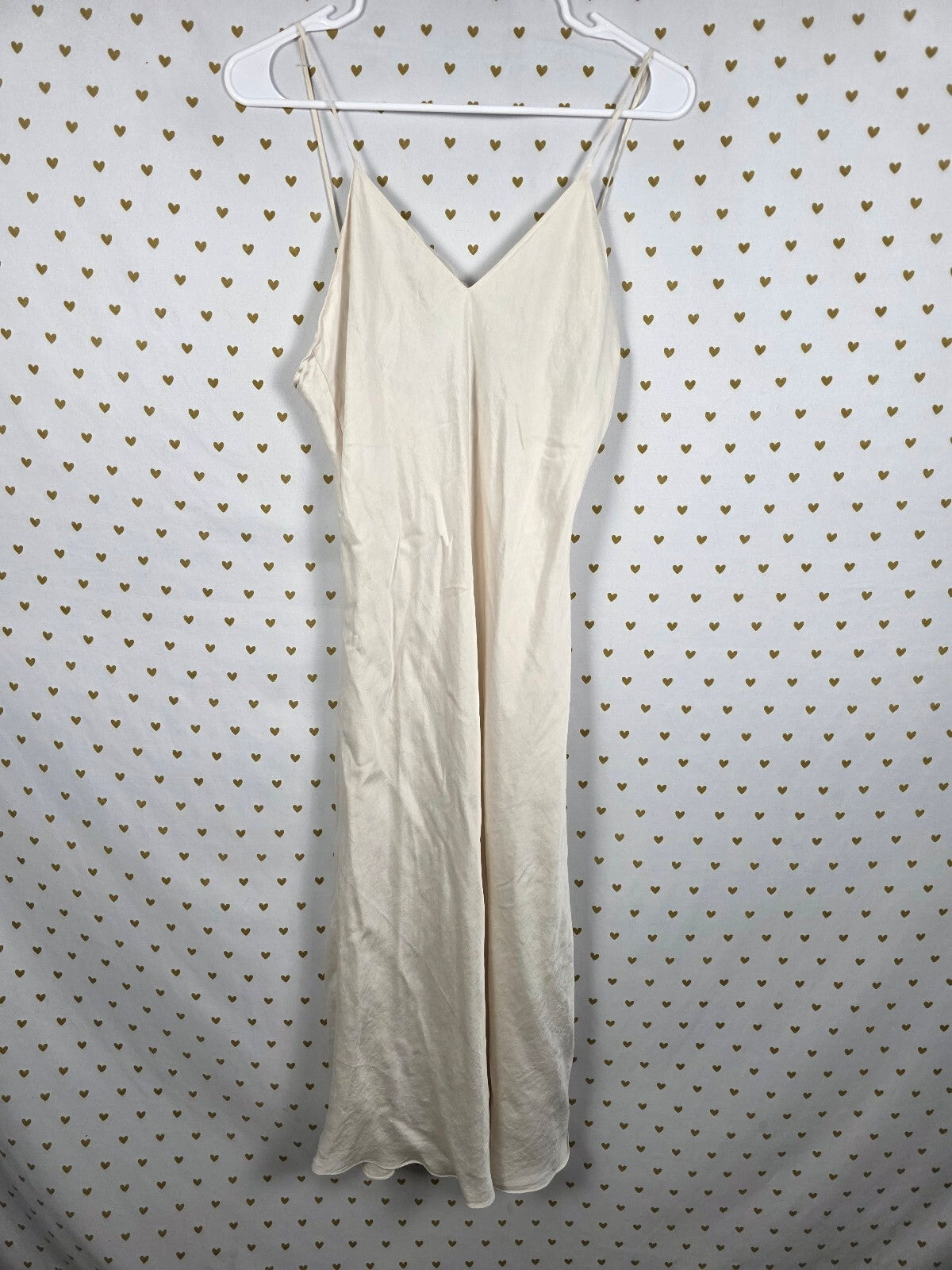 Vintage Victoria's Secret 100% Silk Ivory Maxi Slip Dress Nightgown 90s Large