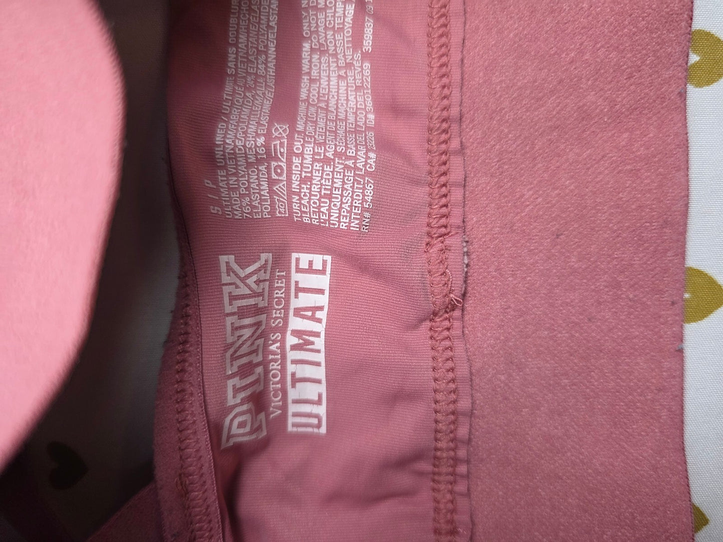Victorias Secret Pink Ultimate Small Strappy Sports Bra Bralette Bra Top Tank