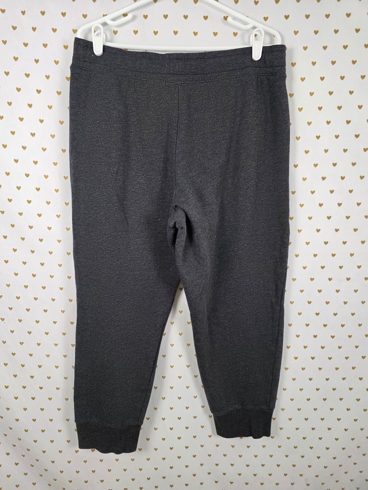 Victorias Secret PINK XL Rose Gold Logo Tapered Joggers Sweats Grey