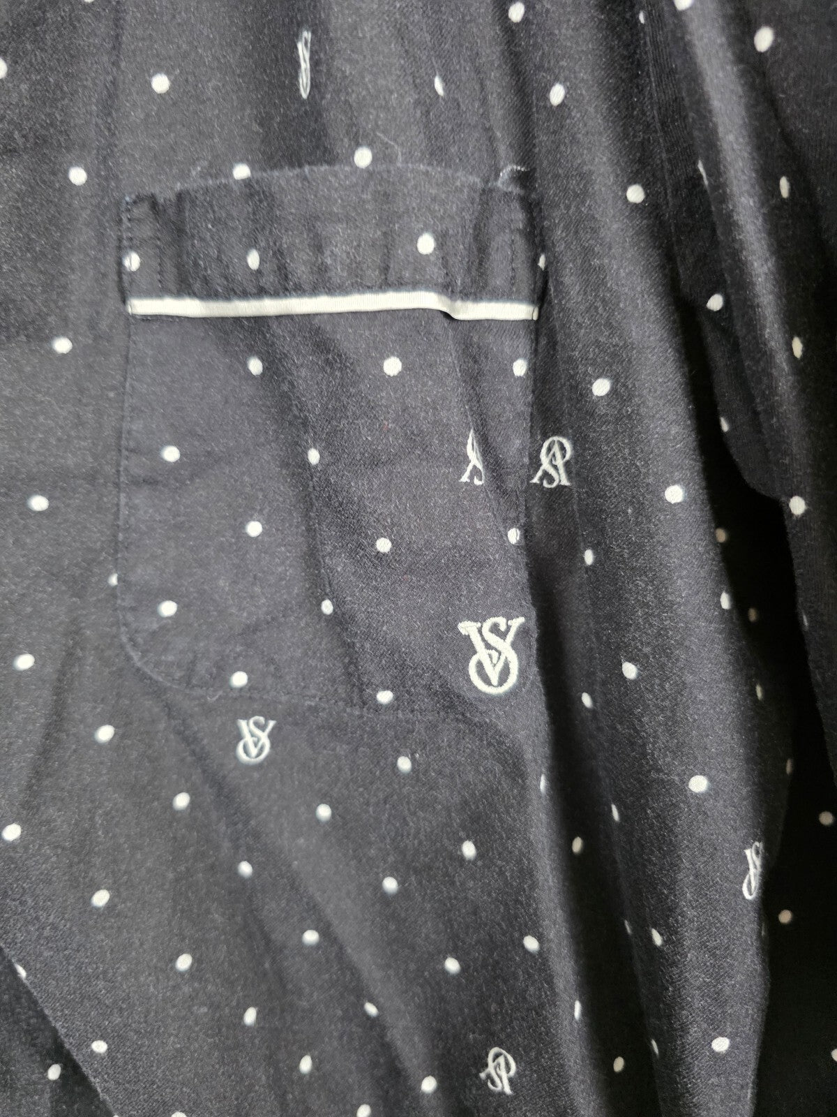 Victorias Secret XL Logo Sleep Set Outfit Pants Shirt Button Down PJ