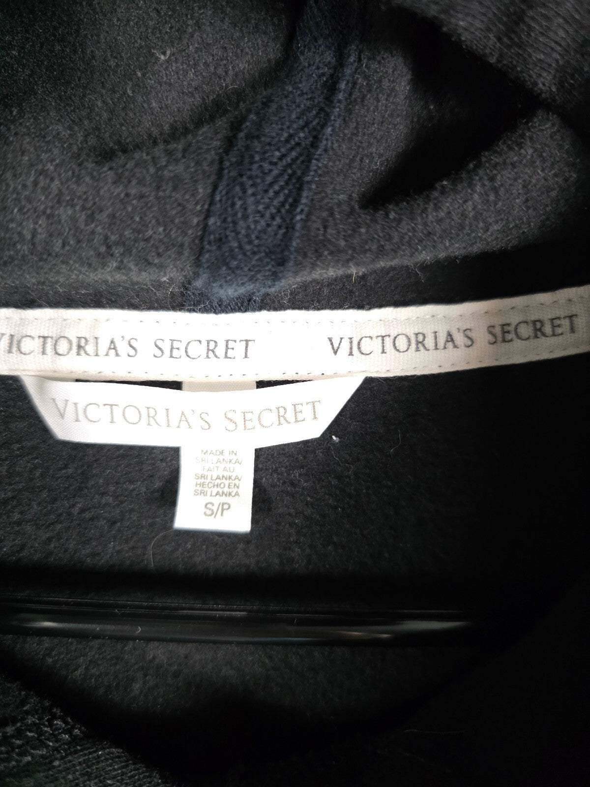 Victorias Secret Love Pullover Soft Hoodie Sweater Black Small