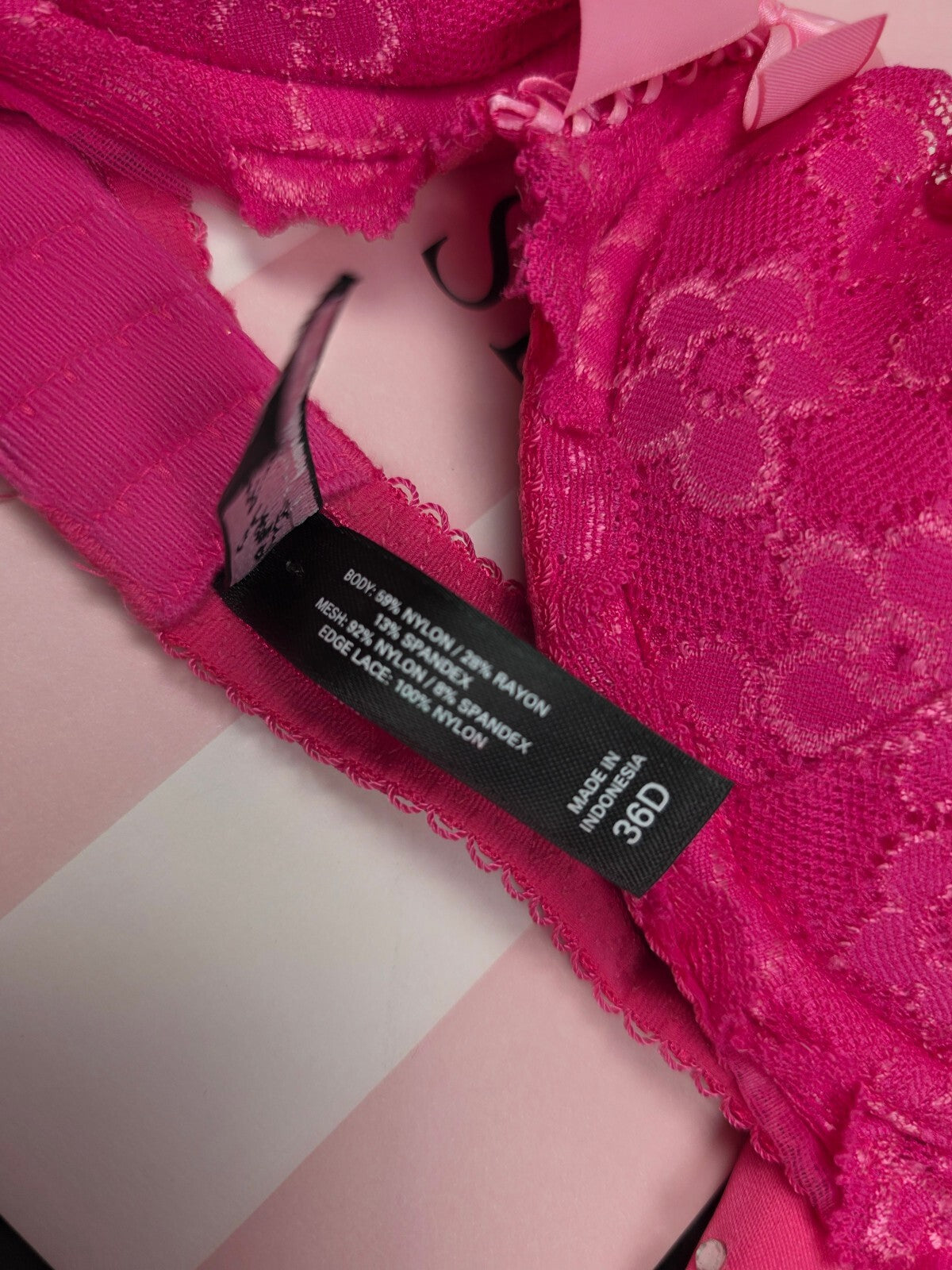 Victoria's Secret Sexy Little Things Santa Skirt Hat Bra 36D Pink BLING Set