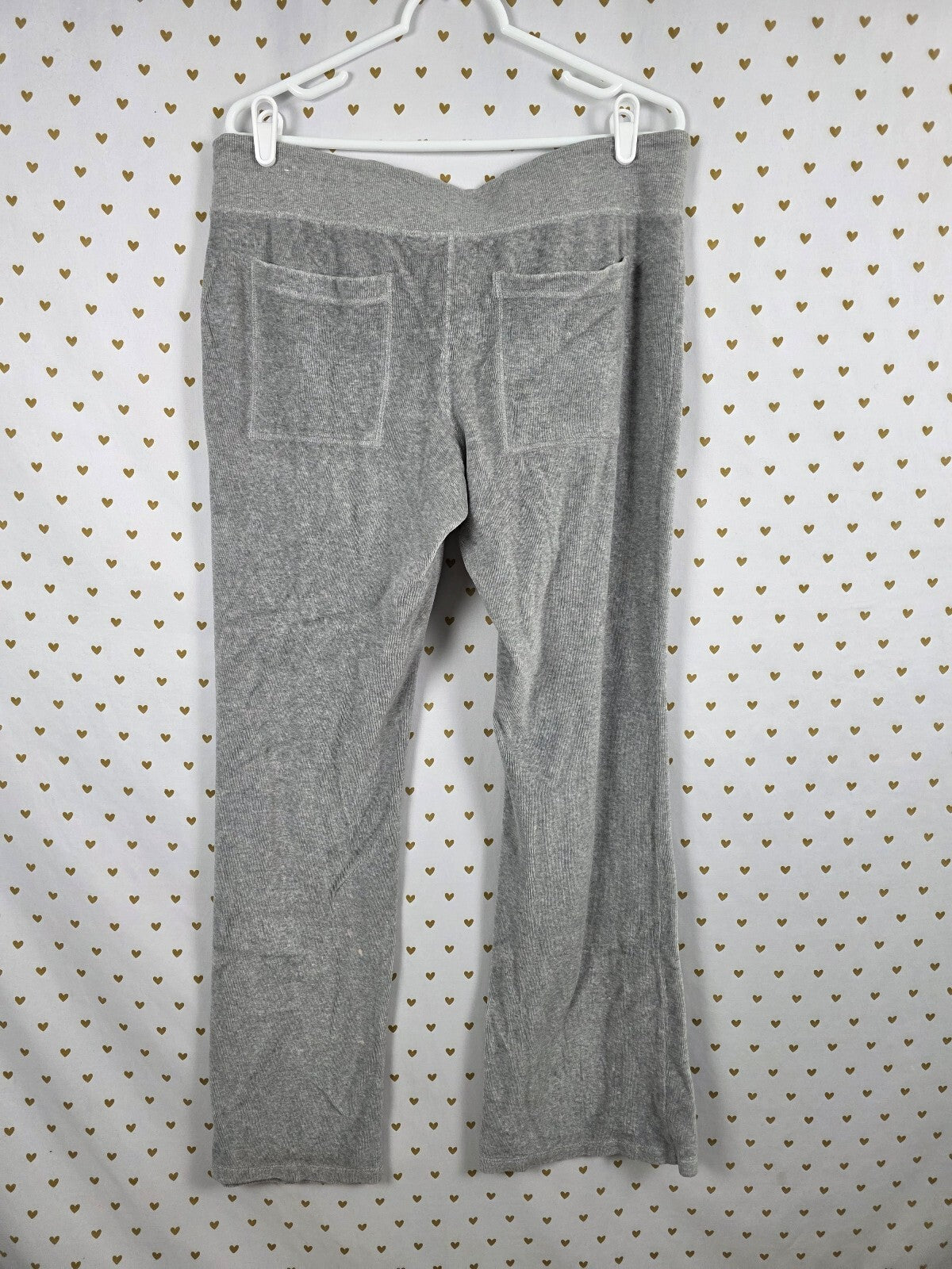 Victorias Secret PINK Vintage Velour Sweats Sweatpants BLING logo Grey Sequined