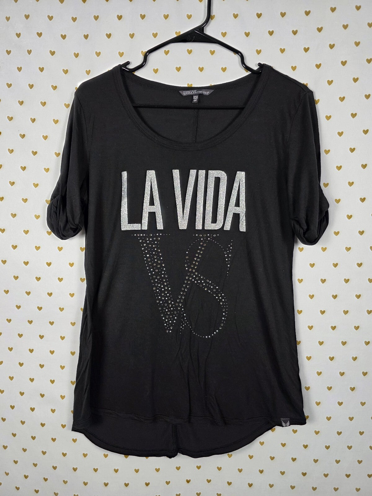 Victorias Secret SUPERMODEL ESSENTIALS Bling La Vida Tee shirt SMALL