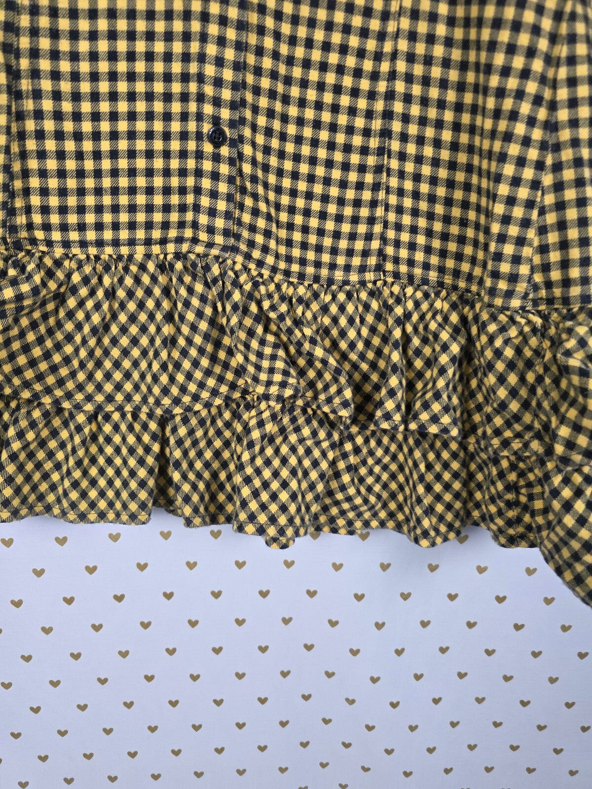 Victoria's Secret PINK Collegiate Yellow Jackets Gingham Bling Dress S