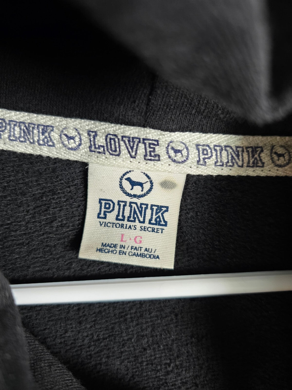 Victoria's Secret PINK BLING Sequin LOVE PINK Zebra Leopard Zip Hoodie Large Y2K