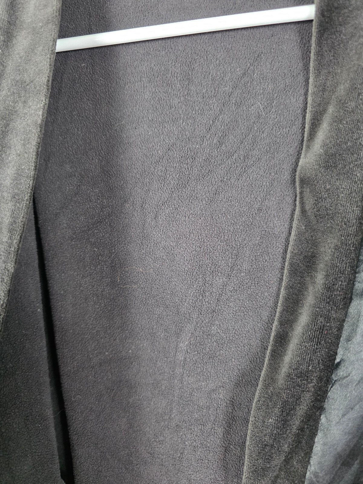 Vintage Victoria's Secret Satin Fleece Lined Long Robe Black Velvet Trim XS/S