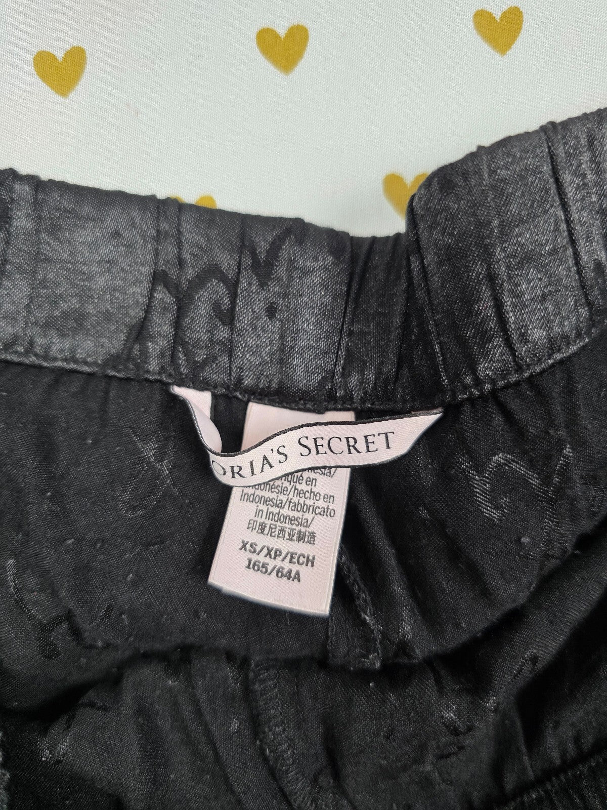 Victorias Secret Black Satin XS Sleep Shorts Boxers Pajama Bottoms