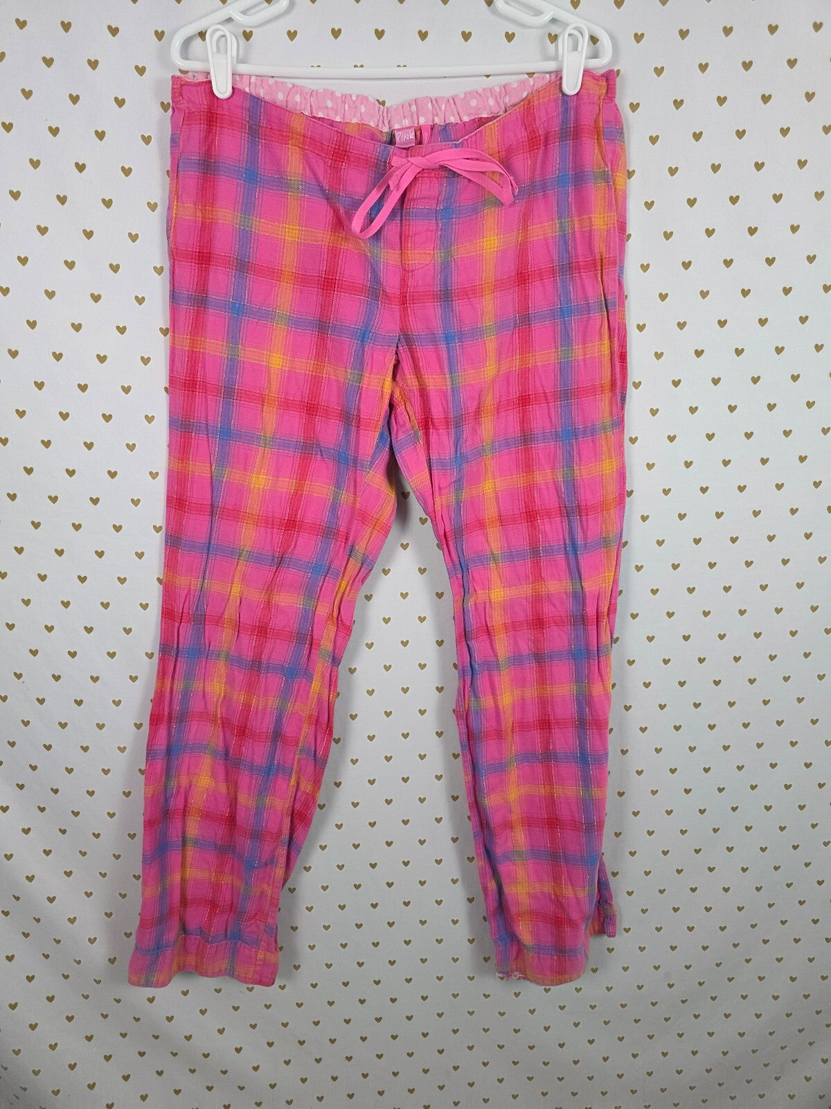 Victorias Secret PINK Vintage Logo Butt Y2k Plaid Sleep Pants Pajama PJ Bottoms
