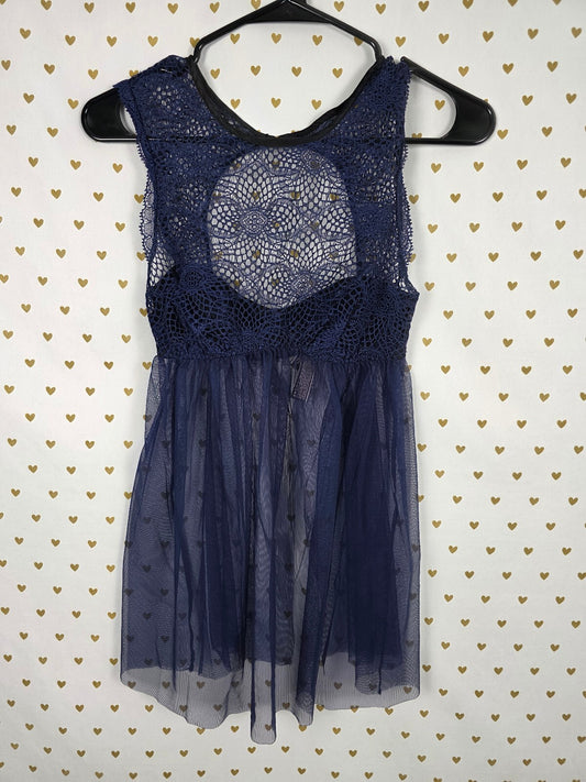 Victorias Secret Blue Sheer Nightie Lingerie Slip Dress Small