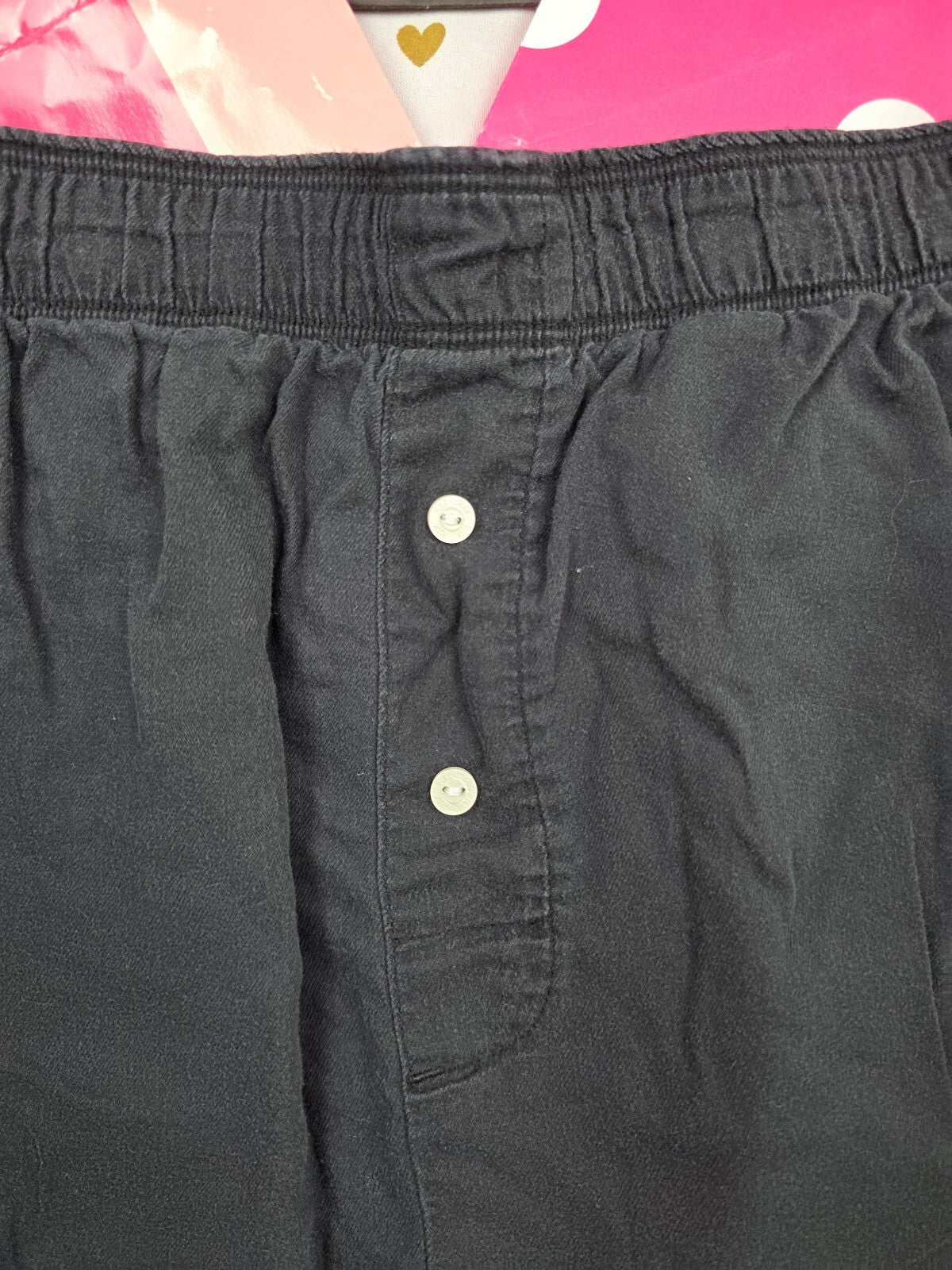 Victorias Secret PINK Black Logo Butt Large Sleep Shorts Boxers Pajama Bottoms