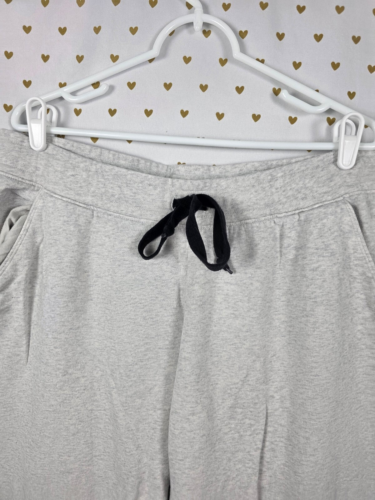 Victorias Secret PINK Grey XL Logo Tapered Joggers Sweats Sweatpants