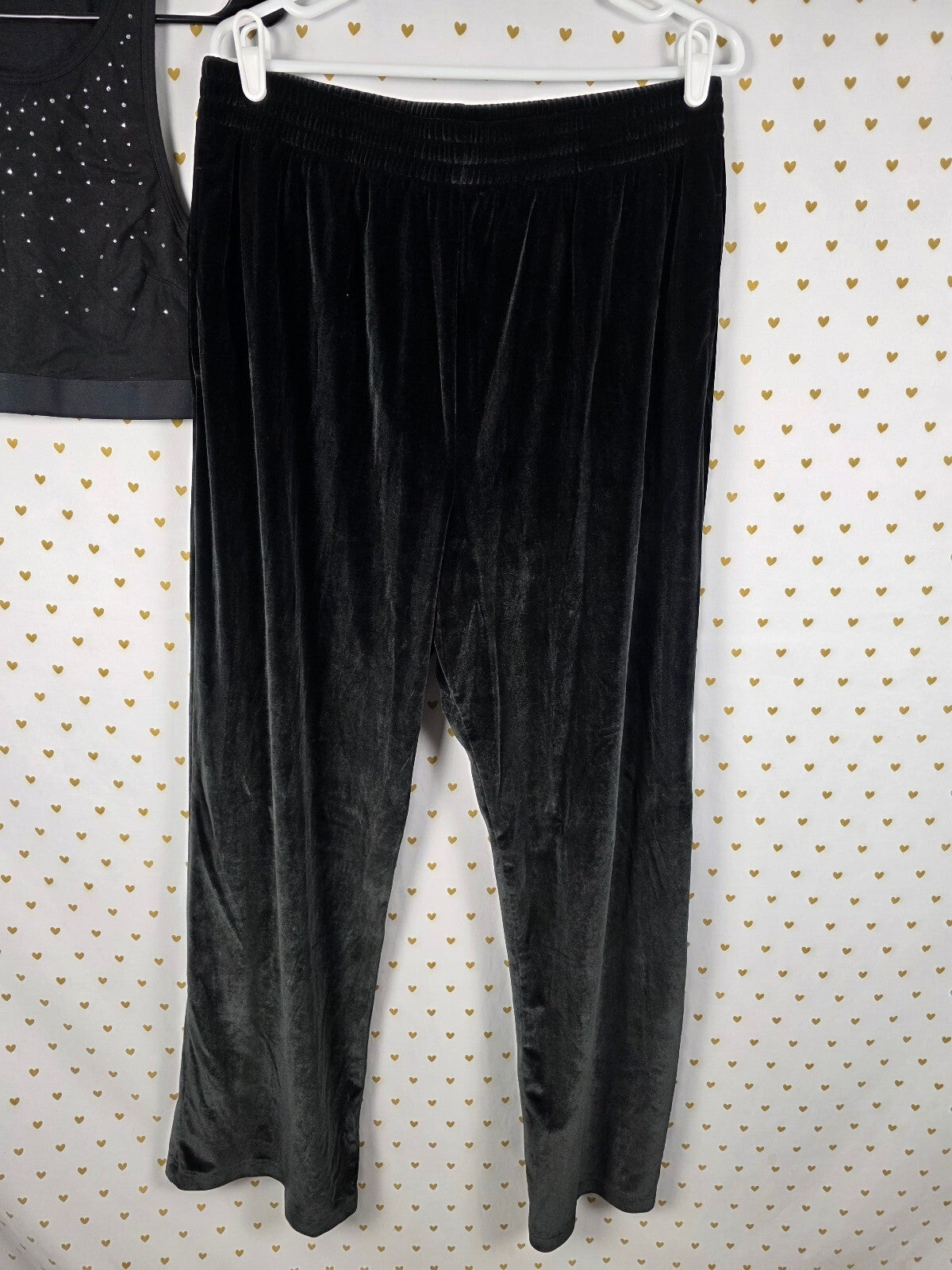 VS PINK Black Velour Rhinestone BLING 3 Piece Tracksuit Set XL Y2K