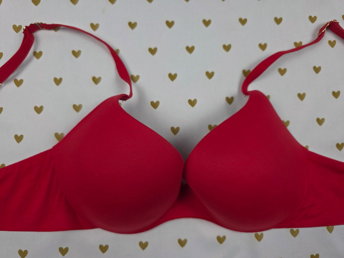 Victorias Secret Red INCREDIBLE Bra Perfect Shape 34B