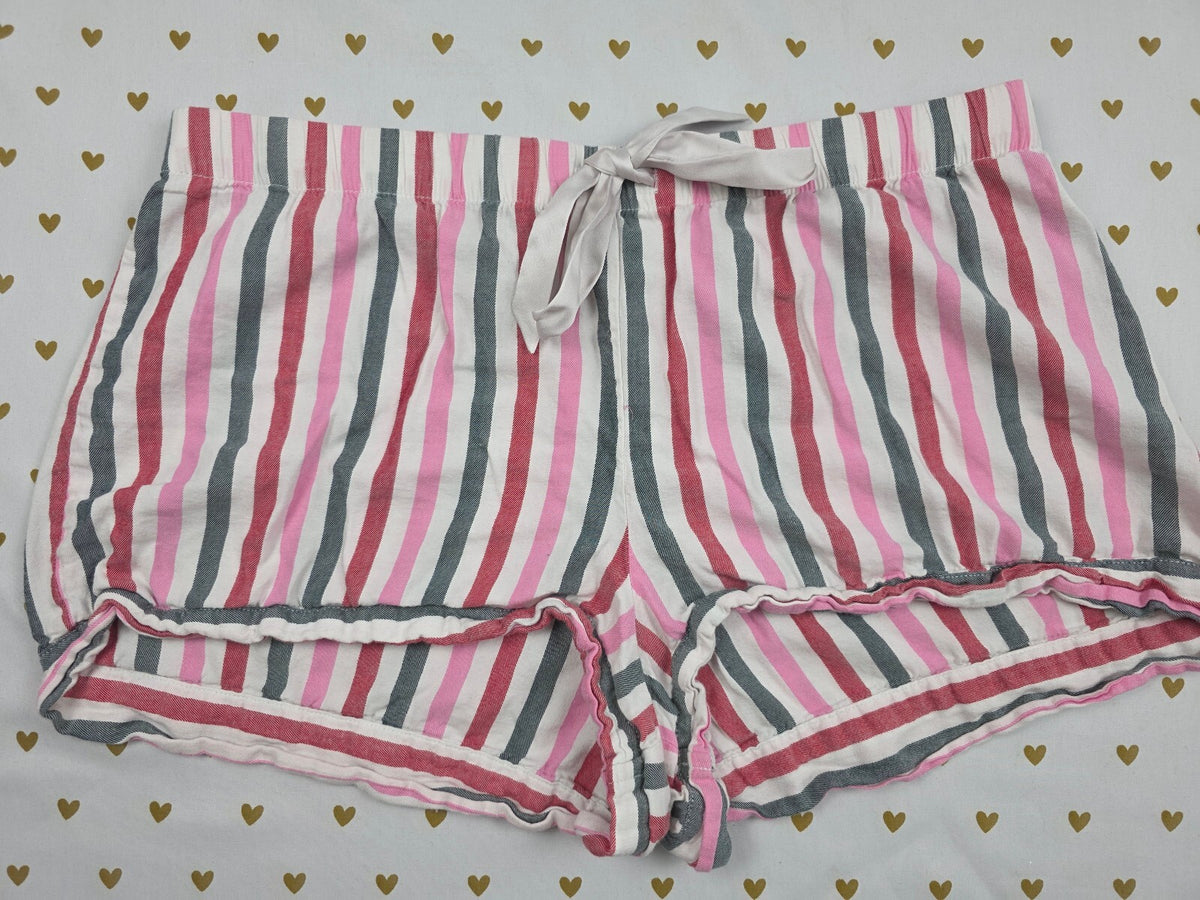 Victorias Secret Striped Cotton Medium Sleep Shorts Boxers Pajama Bottoms