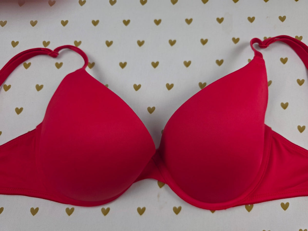Victorias Secret Pink Red 32D Wear Everywhere Push Up Bra