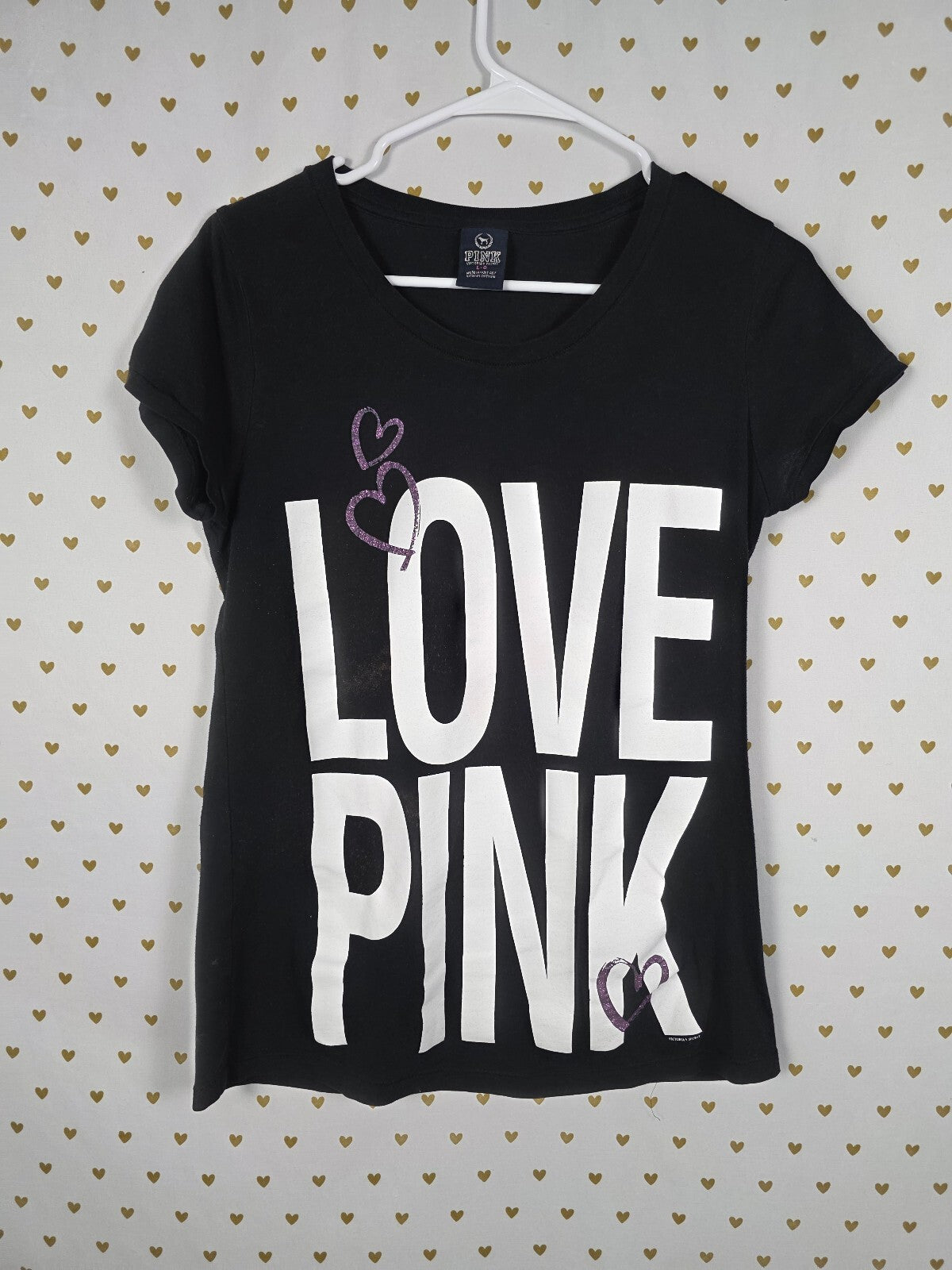 Victorias Secret PINK Vintage Love Logo Y2k Tee shirt  Large