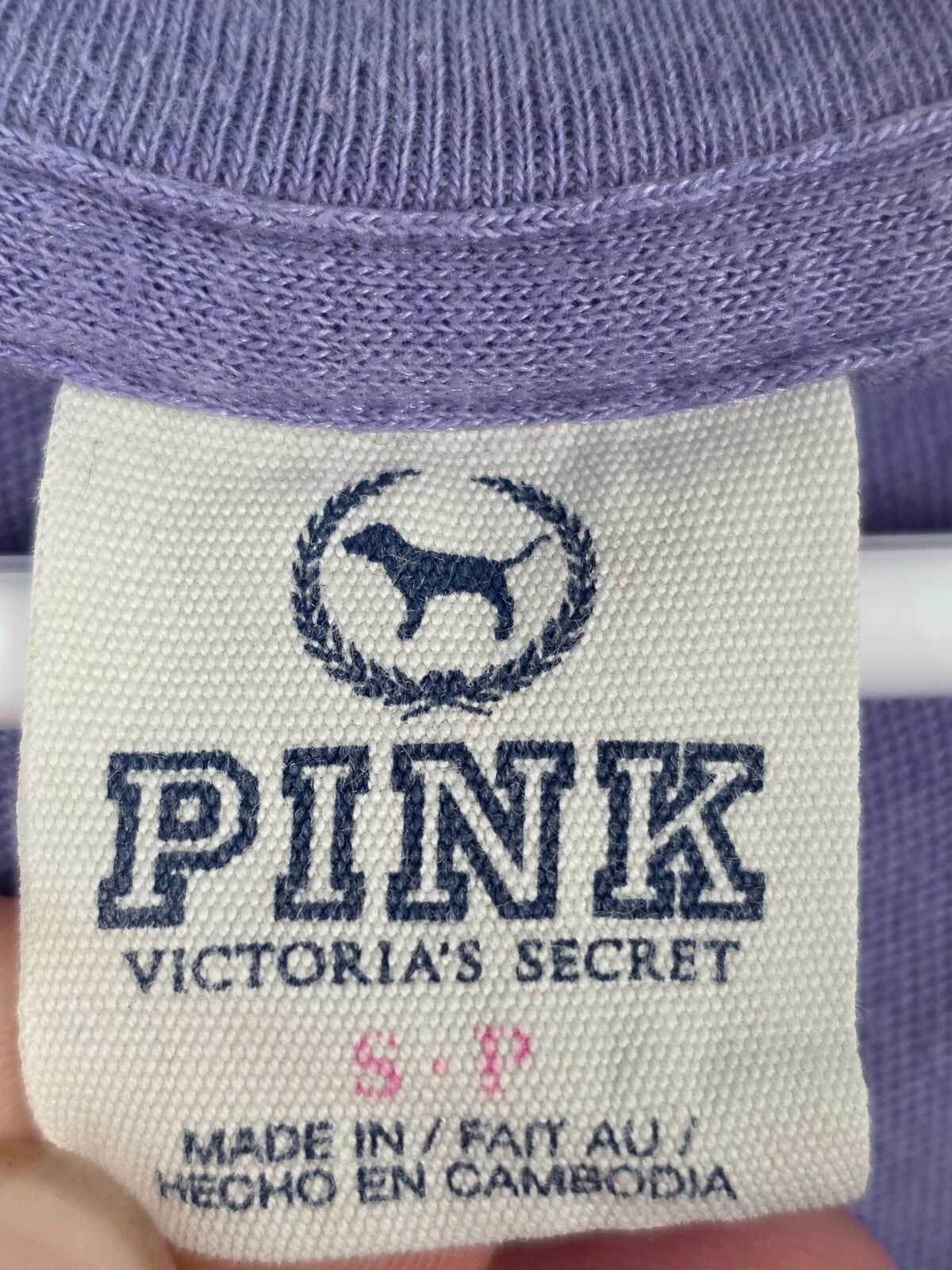 Victorias Secret PINK Vintage y2k Purple V neck LOVE Heart Tee shirt SMALL