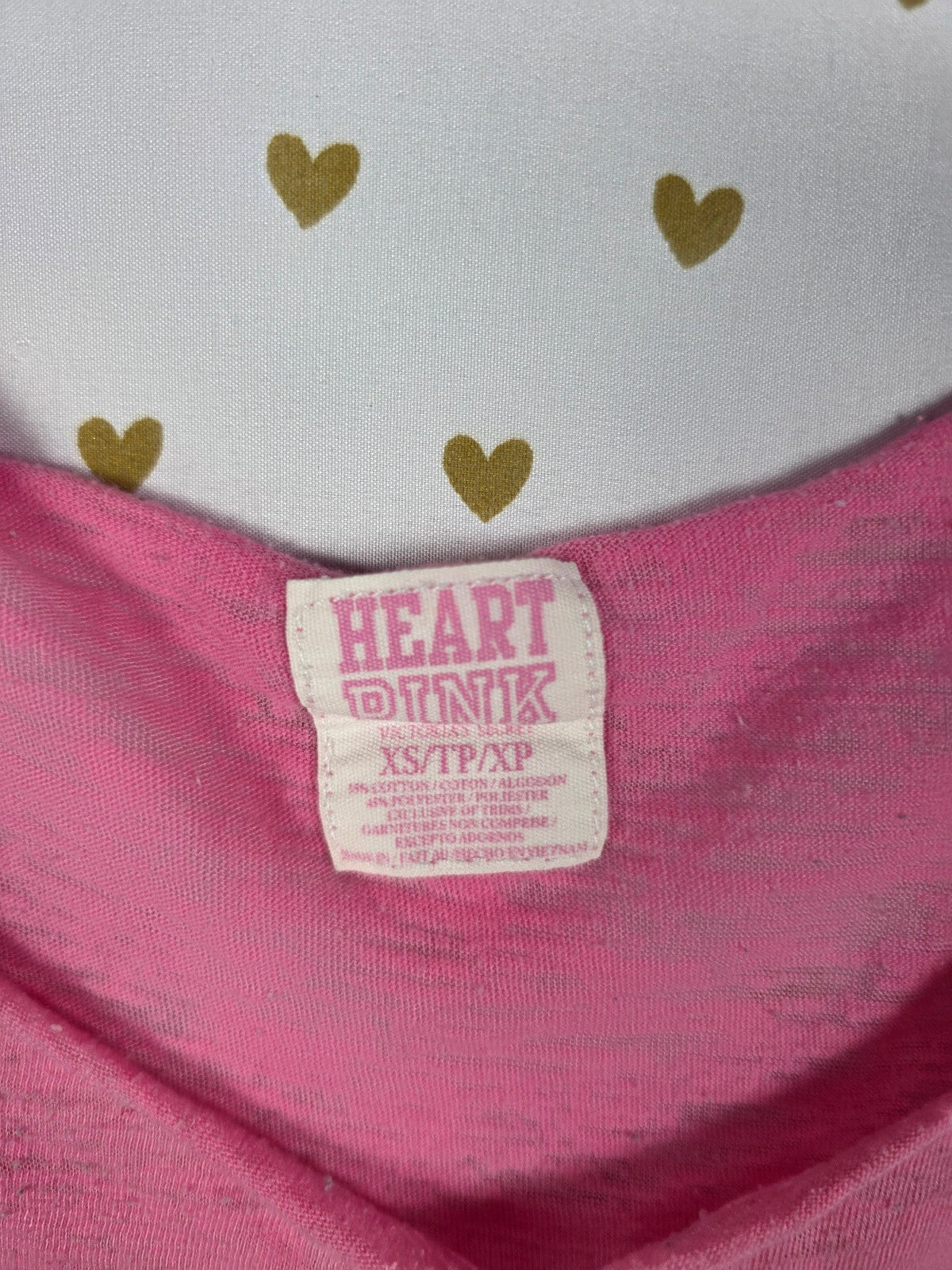 Vintage PINK Heart Pink Sleep Shirt Nightgown Show Me Yours I'll Show You Mine
