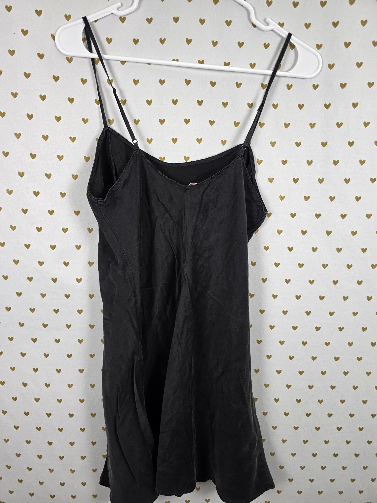 Victorias Secret Vintage y2k Black 100% Silk Slip Dress Lingerie Nightie Medium