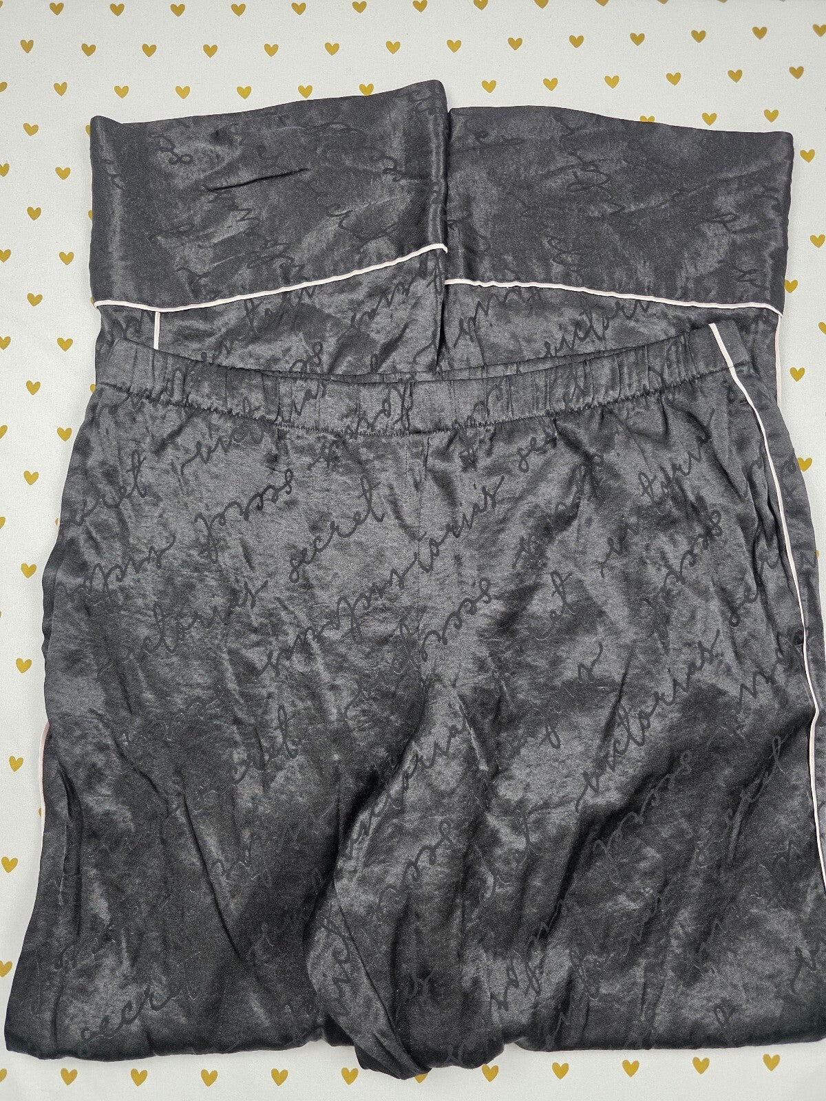 Victorias Secret Black Satin Large Sleep Pants Pajama PJ Bottoms