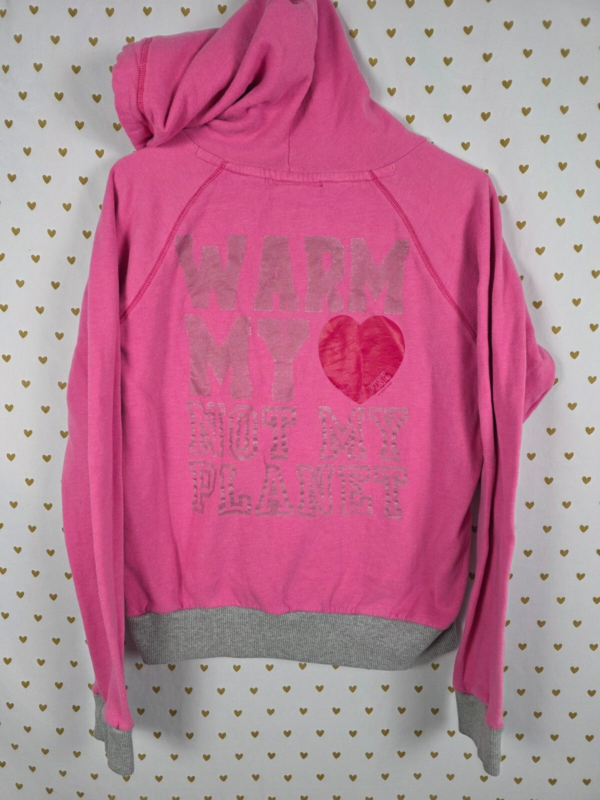 Victorias Secret Pink VINTAGE Y2k WARM MY HEART NOT MY PLANET Sweater HTF LARGE