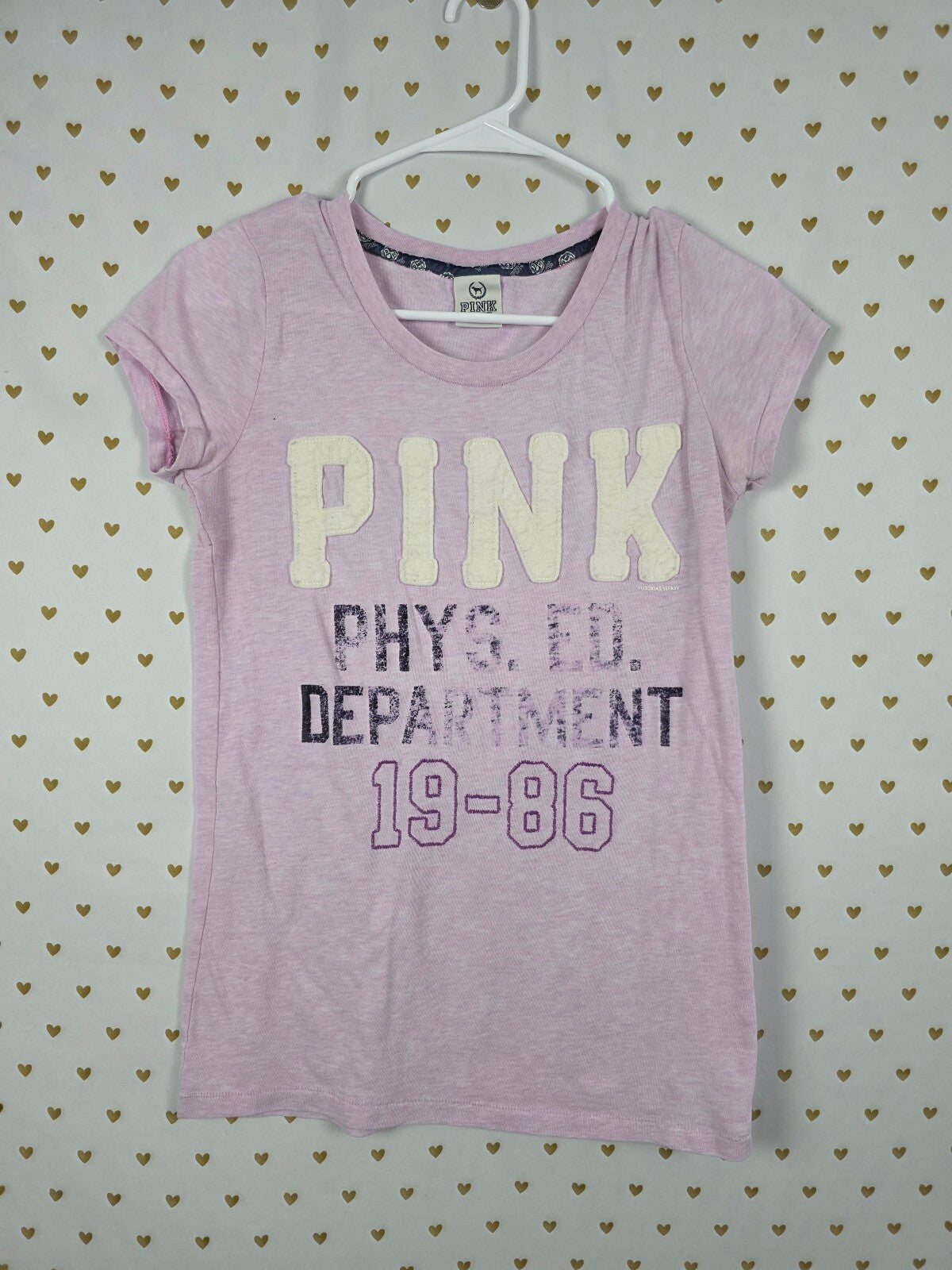 Victorias Secret PINK Purple Vintage Embroidered Tee shirt Medium