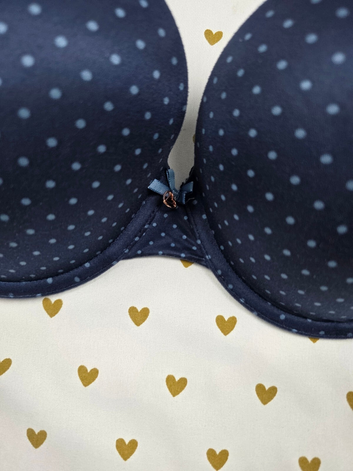 Victorias Secret Blue Polka Dot Perfect Shape Bra 32DDD