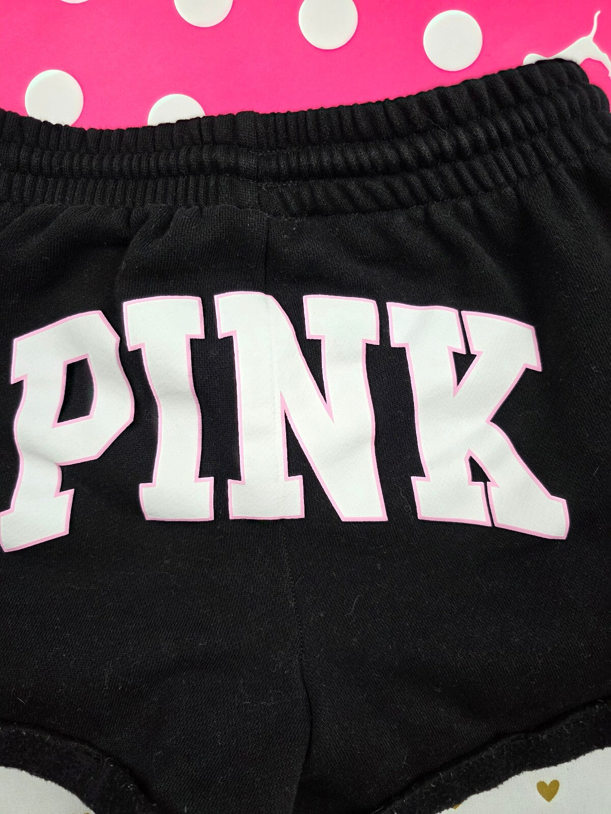Victorias Secret PINK Black Pocket Logo Butt Sweats Sweat Shorts XS