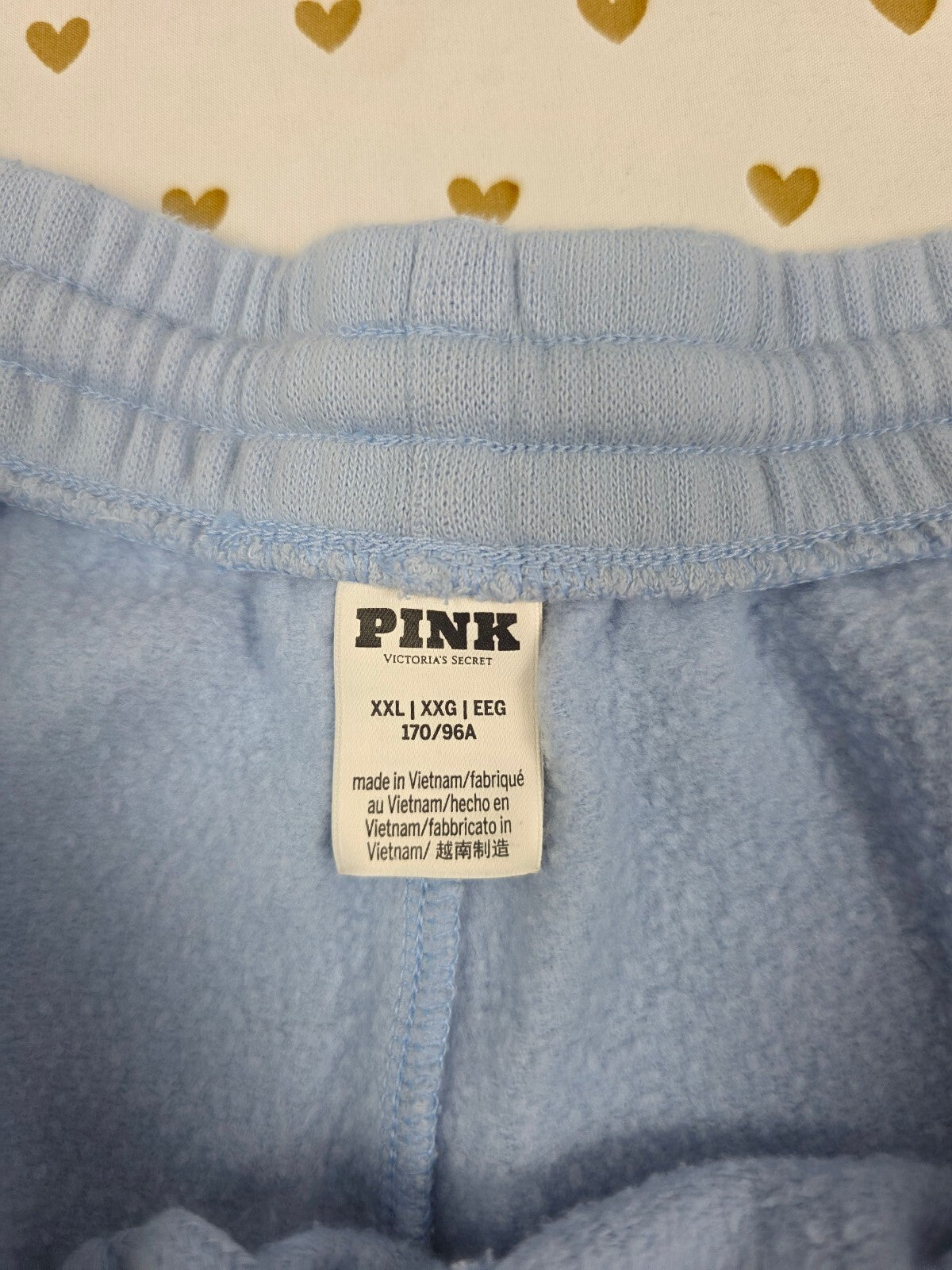 Victorias Secret PINK Blue Crest Logo Sweat Shorts 2XL XXL