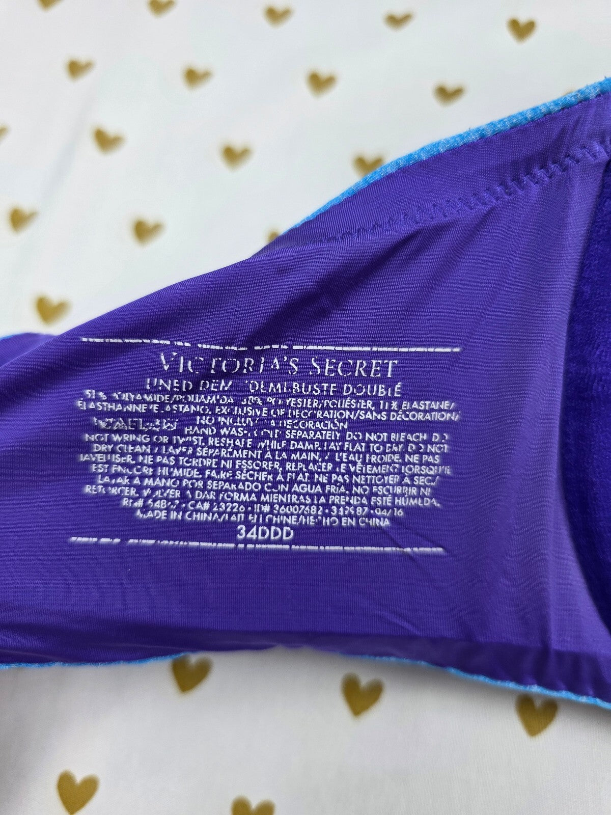 Victorias Secret 34DDD Lined Demi Balconette Bra